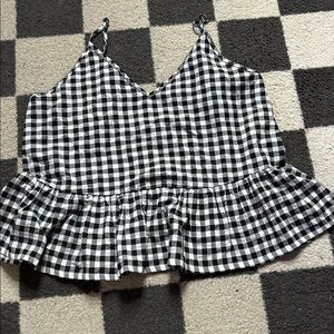 SHEIN Monochrome Checkered Top